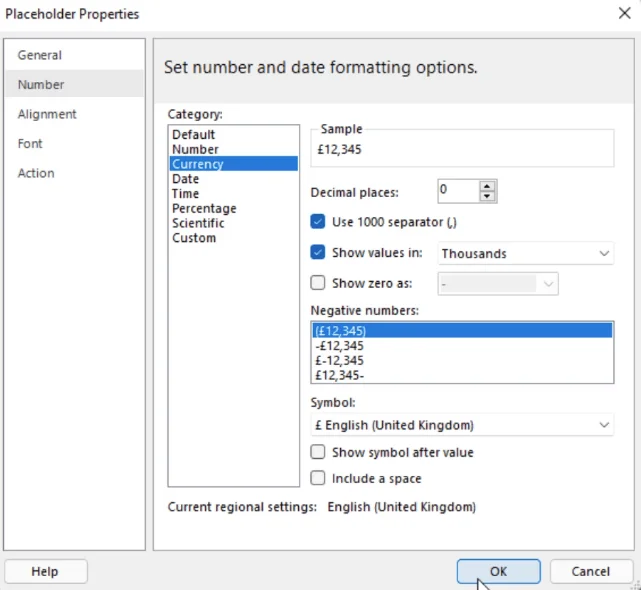 Hvordan formatere data i rapportbygger