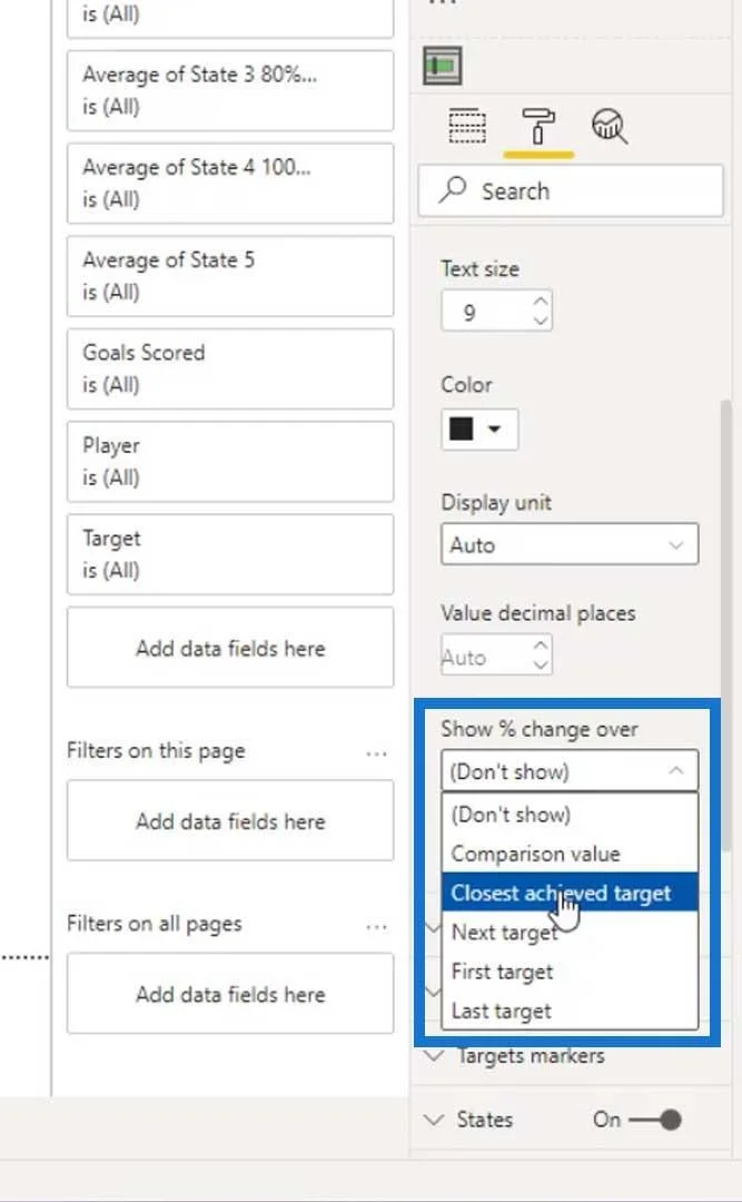 Bullet Charts: speciális egyéni látványelemek a LuckyTemplates számára