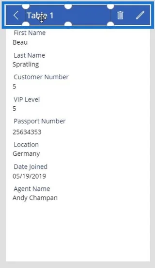PowerApps-datakort og eiendomstildeling
