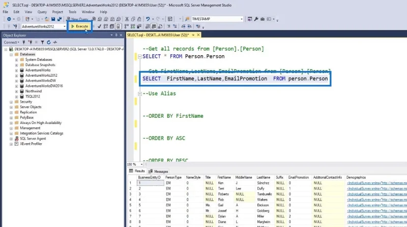 SQL SELECT -lauseke: Johdanto