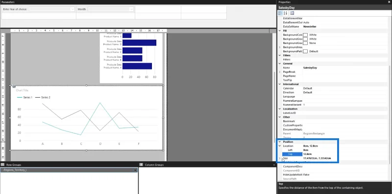 SSRS-paginerte rapporter: Linjediagramveiledning