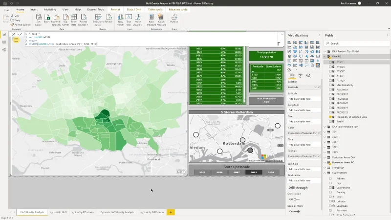 Huff Gravity Model Analysis In LuckyTemplates