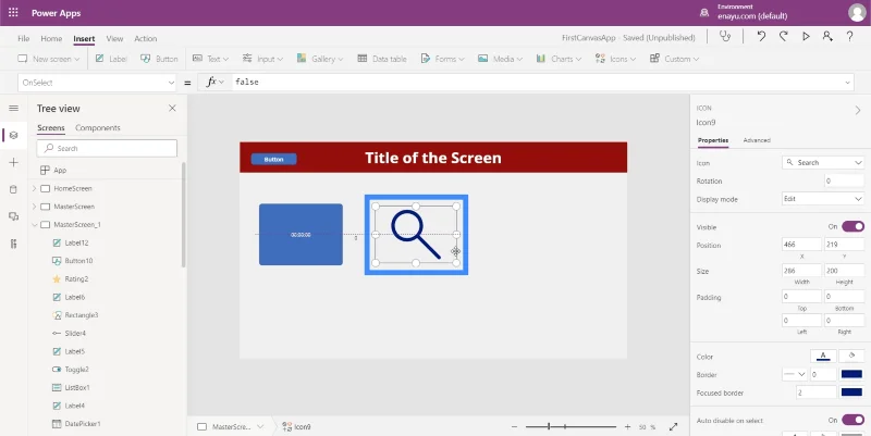 Bemeneti elemek és használatuk a Power Apps-ben
