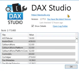 DAX Studio -käyttöliittymän käyttäminen: Yleiskatsaus