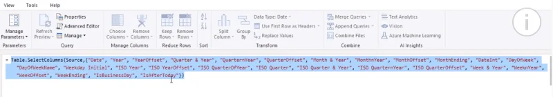 Udvidet datotabel Power Query M-funktion