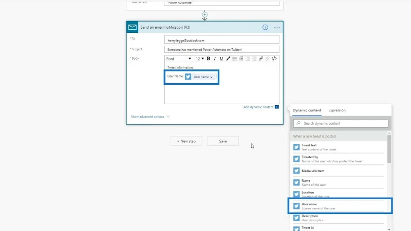 Power Automate Oversikt over dynamisk innhold