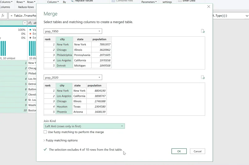 Slå sammen spørringer ved å bruke Anti Join In Excel med Power Query