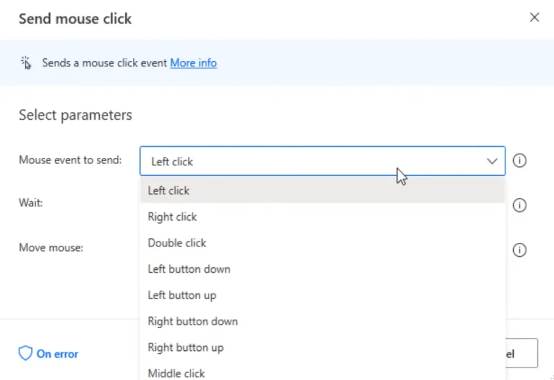 Power Automate Desktop: Slik bruker du Send museklikk-funksjonen