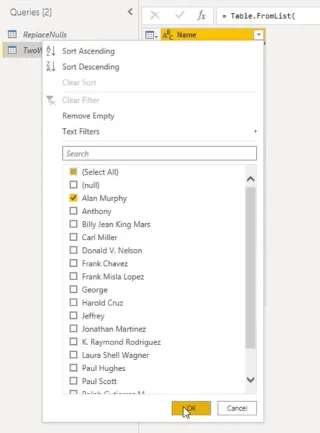 COALESCE Operaattori: Power Query -sovellus