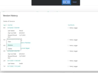 Versiohistoria SharePoint-luetteloissa