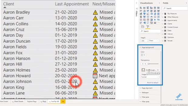 LuckyTemplates borer gjennom navigasjonsteknikker