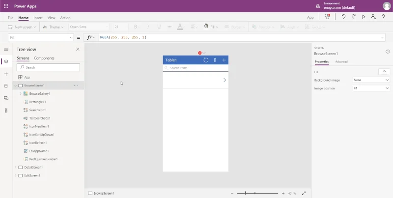 Power Apps Basics: Udviklingsmiljø og kørsel af din app