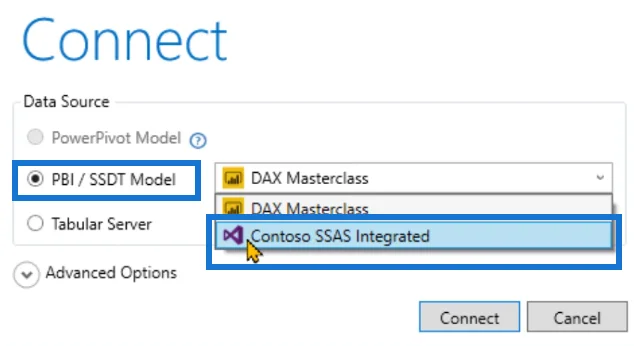 Koble DAX Studio til LuckyTemplates og SSAS