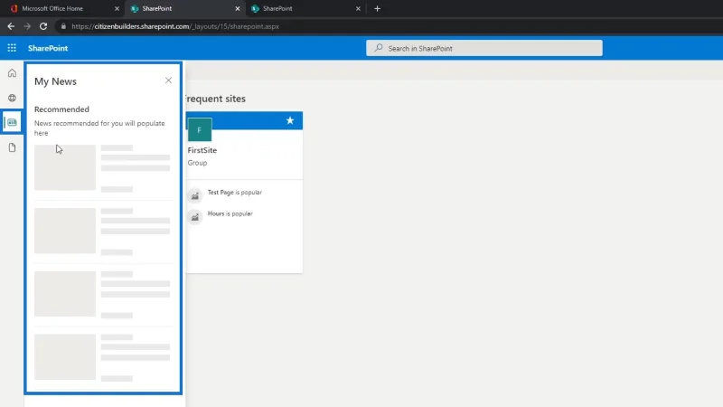 SharePoint-sivusto |  Asettelu ja valikko Esittely