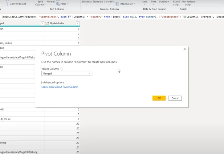 Dimensjonstabell i en tekstfil: Power Query Solution