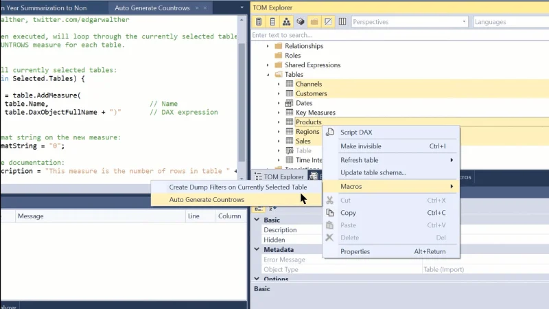 LuckyTemplates Tabellredigering 3: Automatiser med et skript