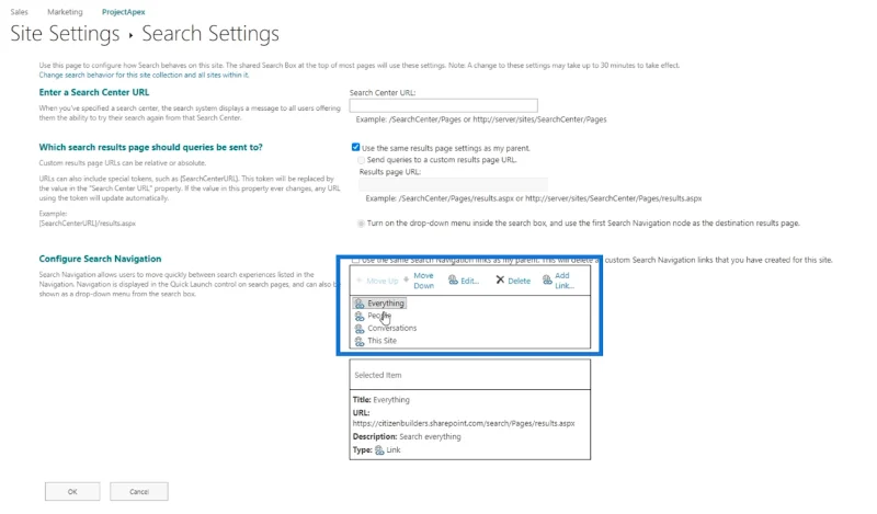 SharePoint-søgefunktionen