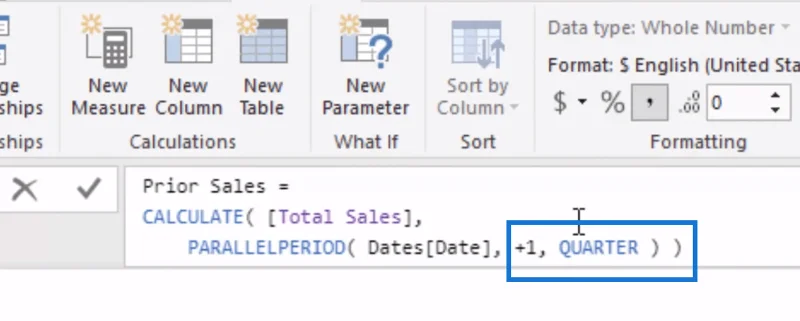 DAX-funksjonsgjennomgang: Bruke PARALLELPERIOD i LuckyTemplates