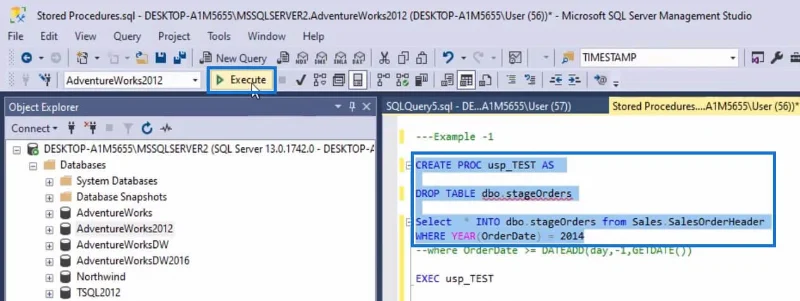 Tallennetut menettelyt SQL:ssä |  Yleiskatsaus