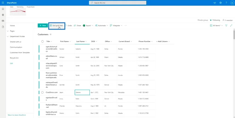 SharePoint-listeelement: Redigering av enkelt og flere elementer