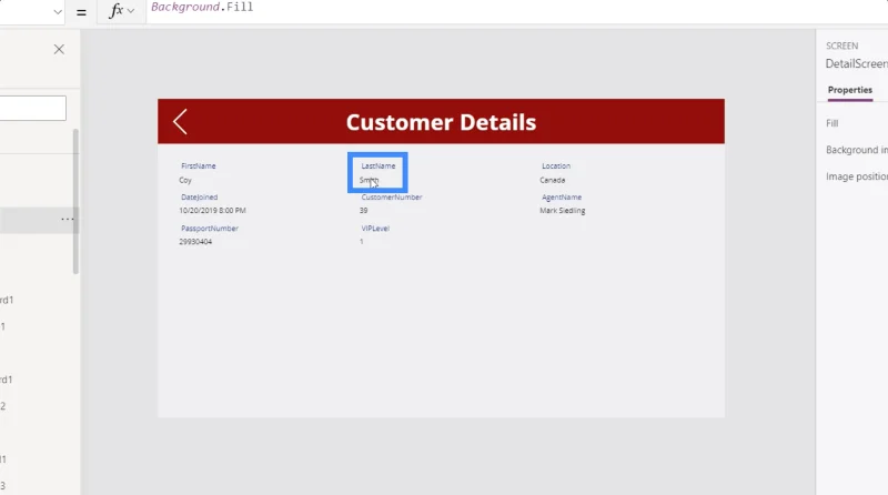 MS Power Appsin yksityiskohtainen näyttö ja lomakenäyttö