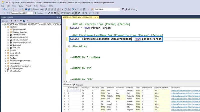 SQL SELECT -lauseke: Johdanto