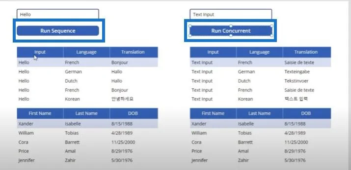 Slik bruker du samtidig funksjon i Power Apps