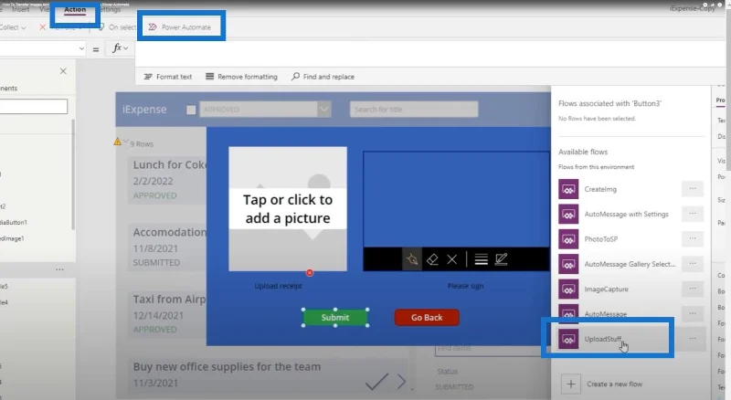 Overfør bilder og signaturer fra Power Apps til Power Automate