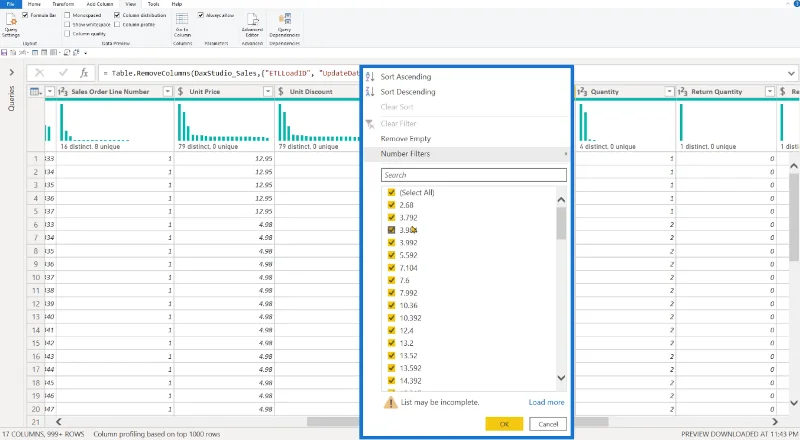 Power Query -optimointi: desimaalilukujen vähentäminen