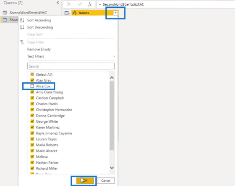 Power-forespørgselsfiltrering efter et bestemt første bogstav eller tegn Tutorial