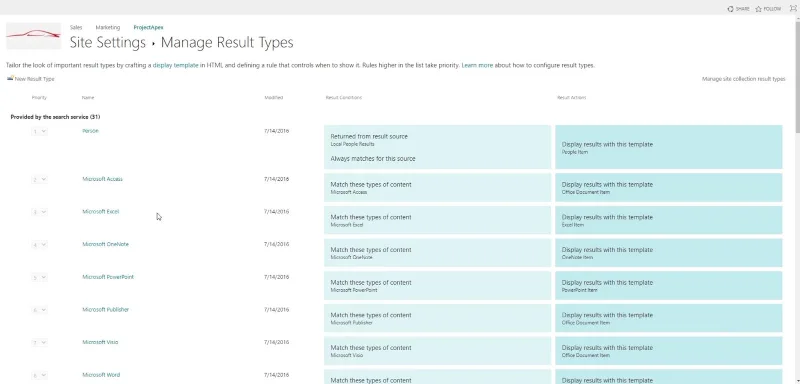 SharePoint-søgefunktionen