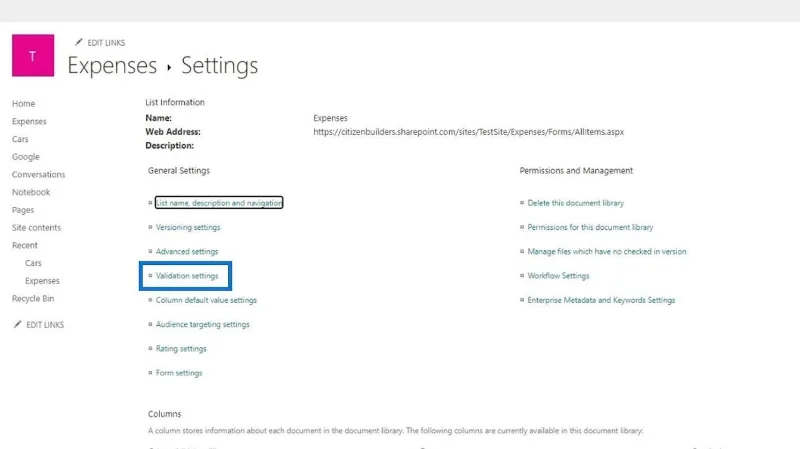 Innstillinger for SharePoint-nettstedbibliotek |  Et overblikk