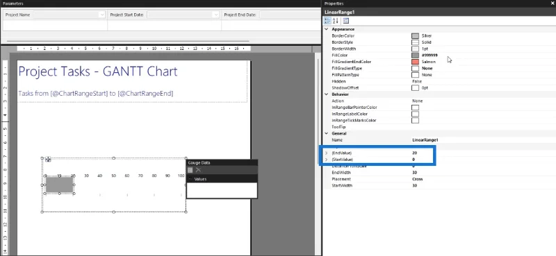 Luo Gantt-kaavio LuckyTemplates Report Builderissa