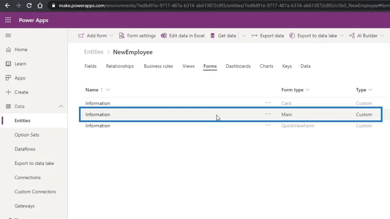 PowerApps-skjema: Legge til og endre felt