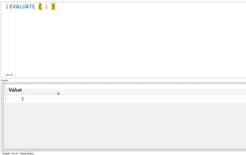 DAX Studio EVALUATE Eksempel