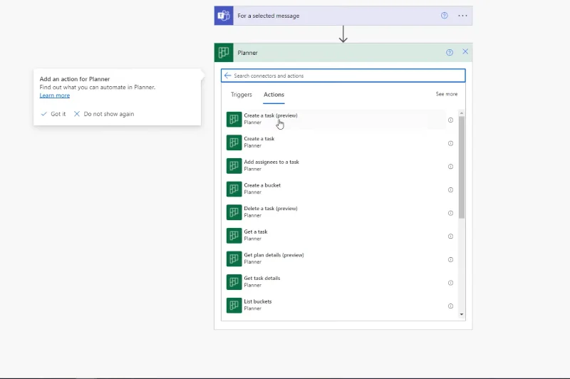 Adaptive kort i teams til at skabe genveje – Power Automate