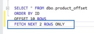 SQL-tietojen purkaminen OFFSETin ja FETCHin avulla