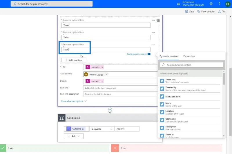 Microsoft Flow-godkjenning med flere alternativer