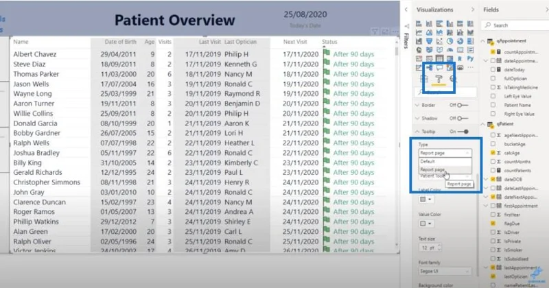 Dynamisk verktøytips i LuckyTemplates med innebygde diagrammer