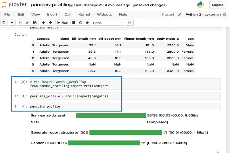 Tietojoukot Pandaissa ProfileReport() -sovelluksella |  Python LuckyTemplatesissa