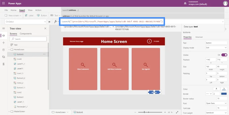 PowerApps-startfunksjon: Slik starter du andre tjenester fra appen din