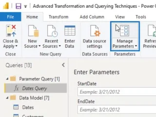 LuckyTemplates-parametrit Kyselyeditorin kautta