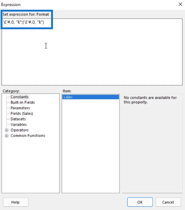 Hvordan formatere data i rapportbygger