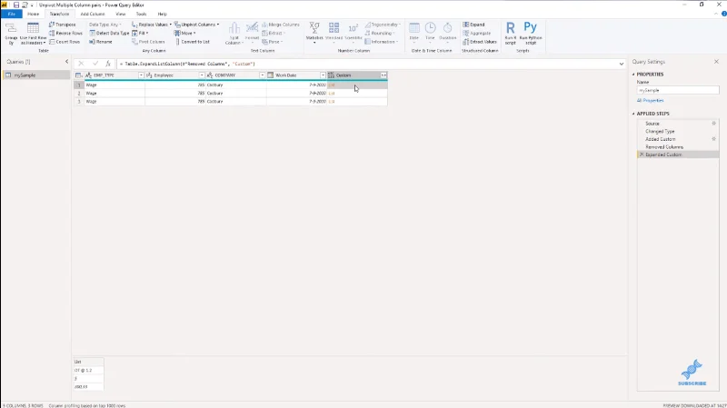 LuckyTemplates Unpivot -sarakkeet – Power Query -opastus