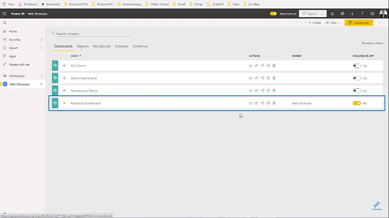 Oprettelse af dashboards og apps i LuckyTemplates Service