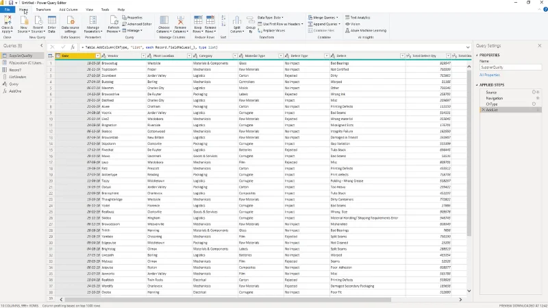 Oversikt over Query Editor-brukergrensesnittet i LuckyTemplates