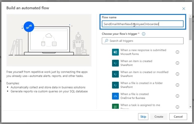 Forretningsprosessflytintegrasjon i Power Automate