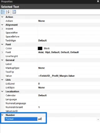 Hvordan formatere data i rapportbygger