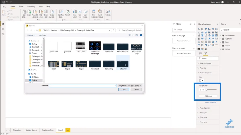 LuckyTemplates bakgrunnsbilde for rapporter som bruker PPT