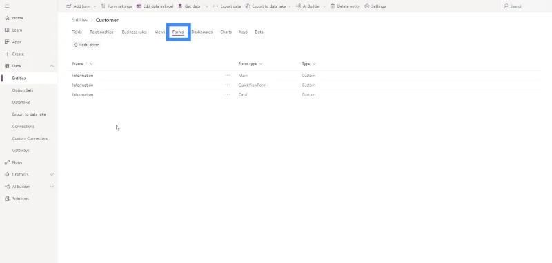 PowerApps-näkymät ja -lomakkeet: Luominen ja mukauttaminen